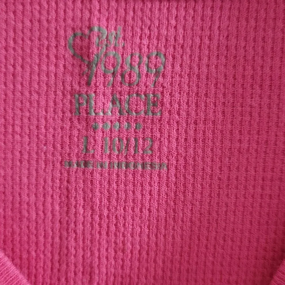Children's place girls L 10/12 hearts long sleeved thermal top